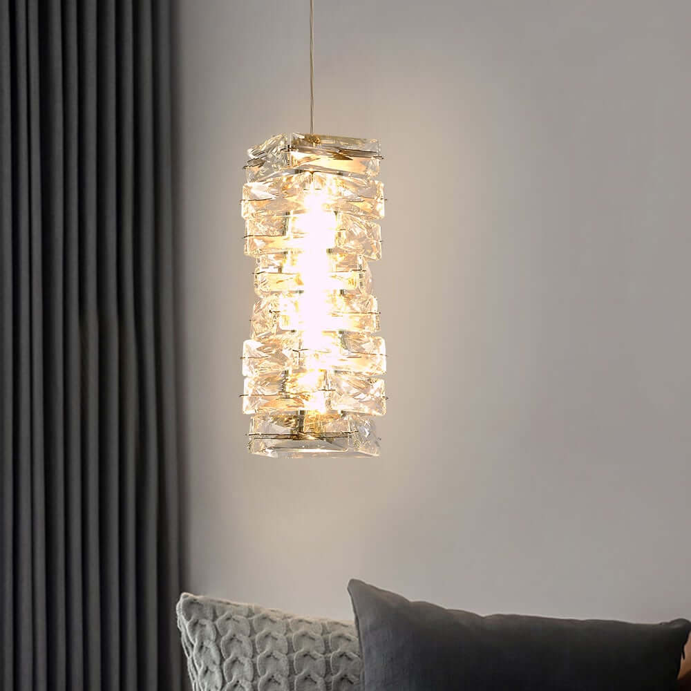 Glam Crystal Pendant Light with Adjustable LED and Unique Design