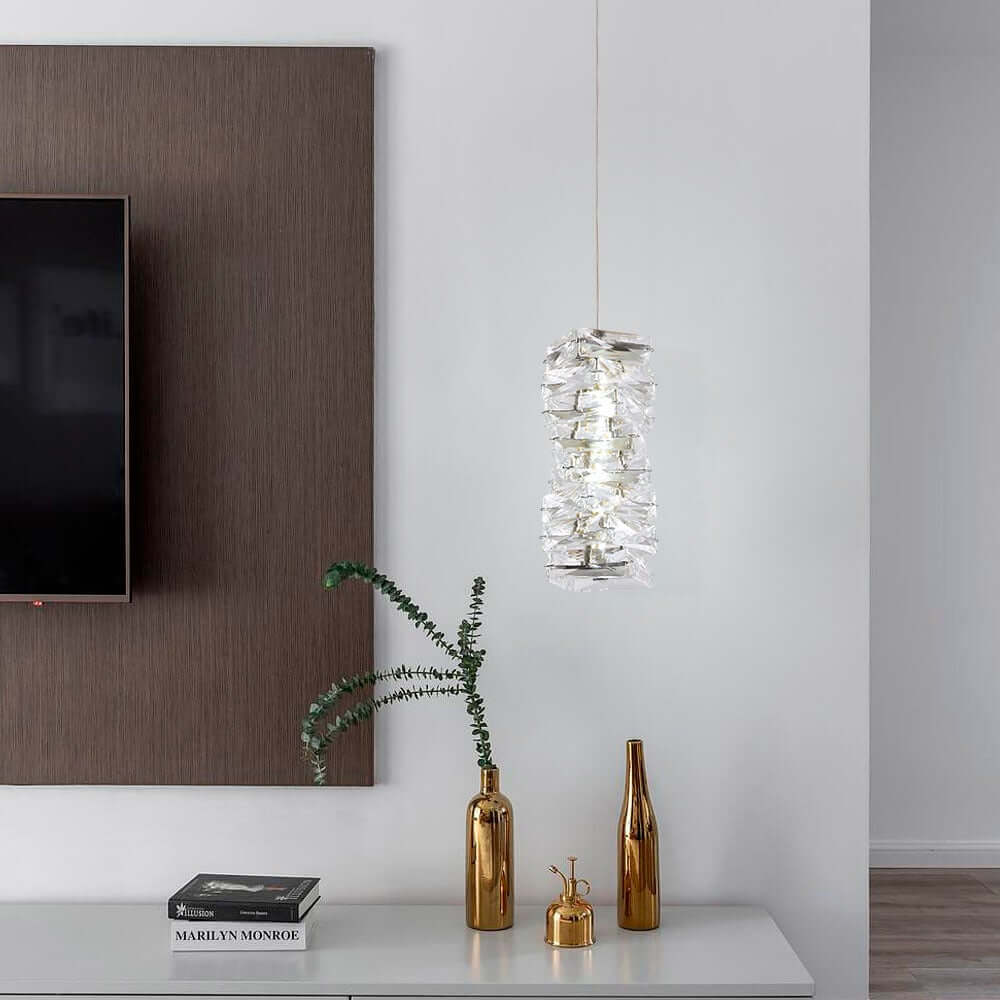Glam Crystal Pendant Light with Adjustable LED and Unique Design