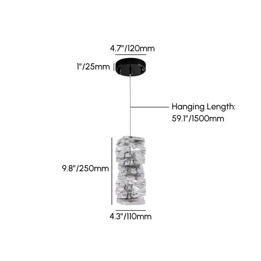 Glam Crystal Pendant Light with Adjustable LED and Unique Design Dimensions