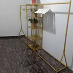 Glam Gold Metal Hall Tree Coat Rack – Minimalist Entryway Hanging Rail