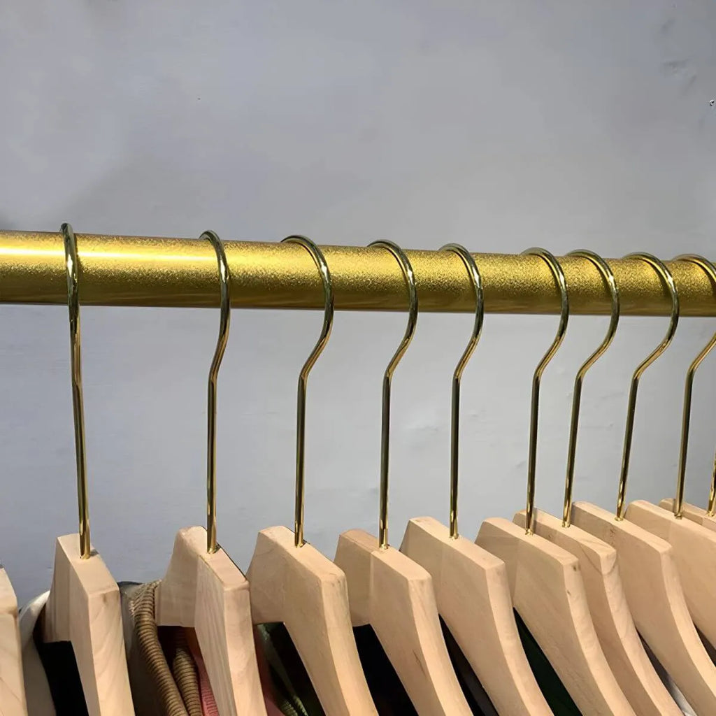 Glam Gold Metal Hall Tree Coat Rack – Minimalist Entryway Hanging Rail