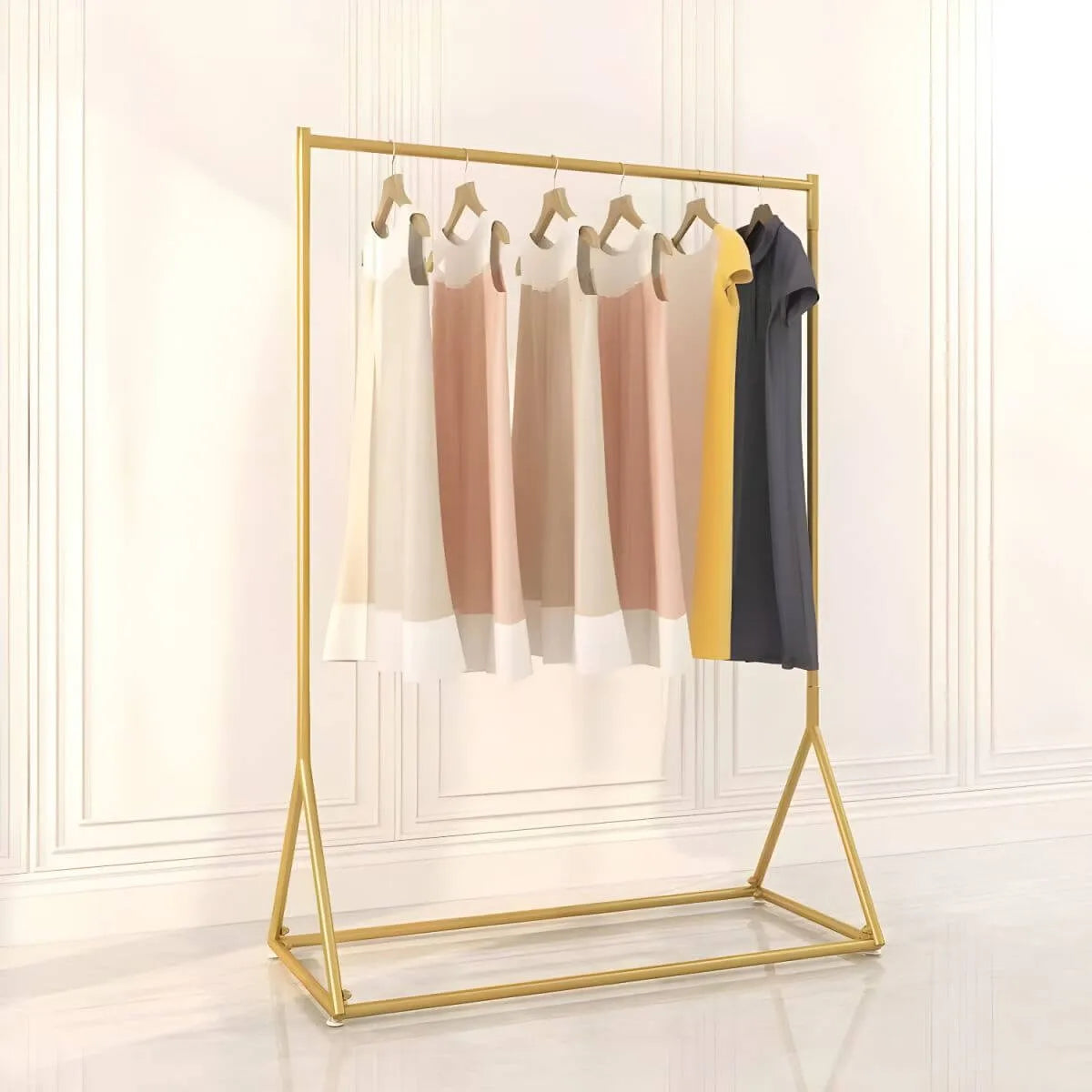 Glam Gold Metal Hall Tree Coat Rack – Minimalist Entryway Hanging Rail Secondary image