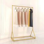 Glam Gold Metal Hall Tree Coat Rack – Minimalist Entryway Hanging Rail