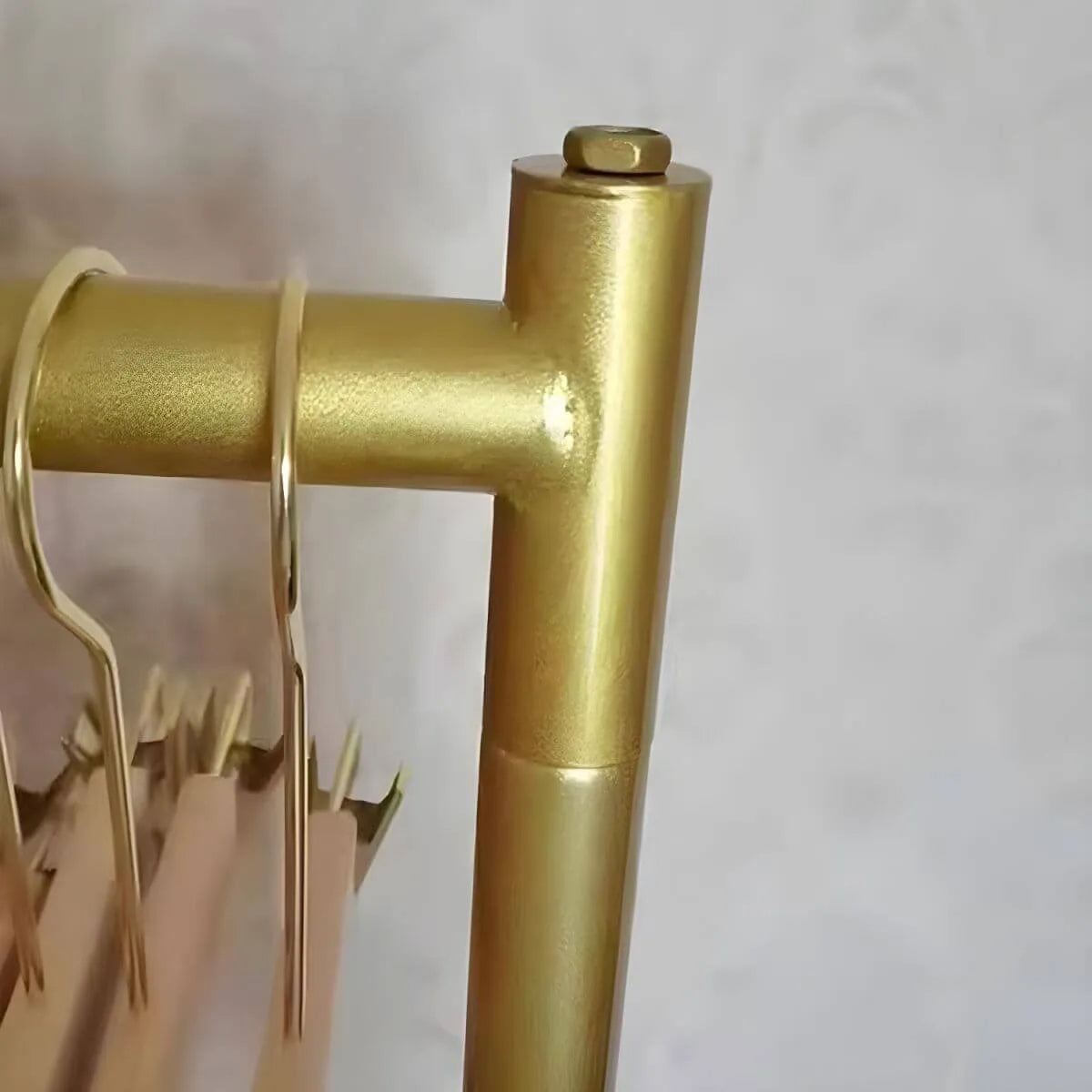 Glam Gold Metal Hall Tree Coat Rack – Minimalist Entryway Hanging Rail