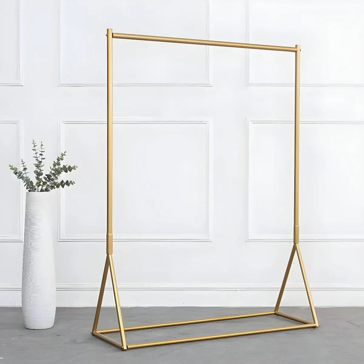 Glam Gold Metal Hall Tree Coat Rack – Minimalist Entryway Hanging Rail Main Product Image Main image