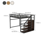 Glam Iron Loft Bed with Built-In Stairs and Storage Dimensions