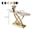 Glam Marble Top Console Table with Sculptural Iron Base Dimensions