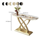 Glam Marble Top Console Table with Sculptural Iron Base Dimensions