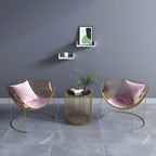 Glam Metal Accent Armchair with Removable Cushions
