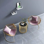 Glam Metal Accent Armchair with Removable Cushions