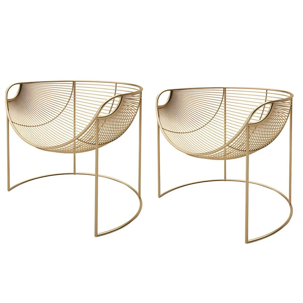 Glam Metal Accent Armchair with Removable Cushions