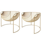 Glam Metal Accent Armchair with Removable Cushions