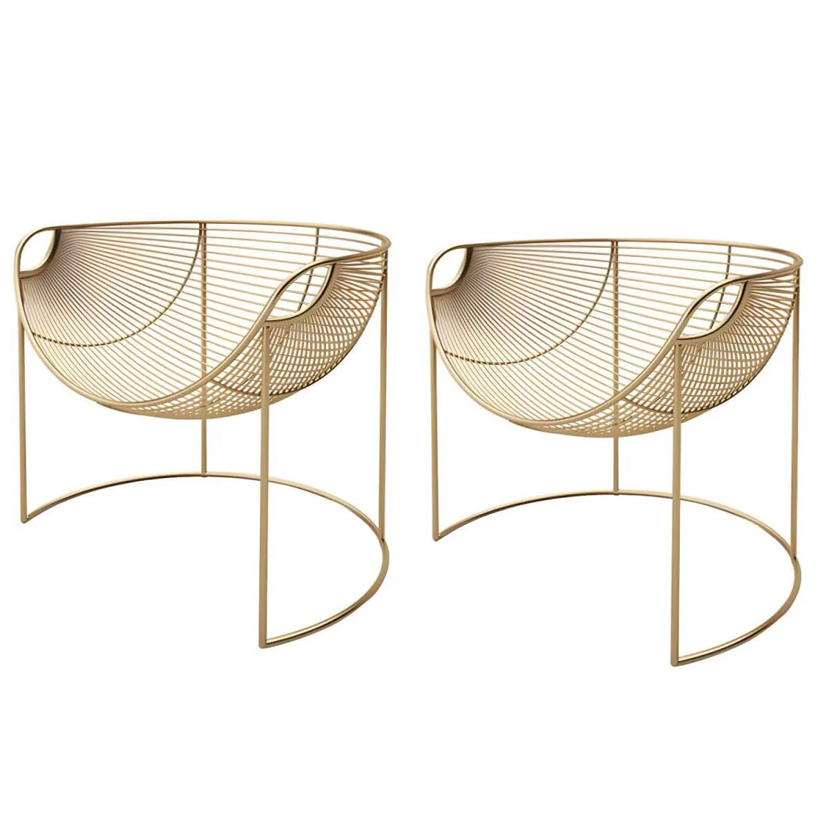 Glam Metal Accent Armchair with Removable Cushions