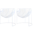 Glam Metal Accent Armchair with Removable Cushions