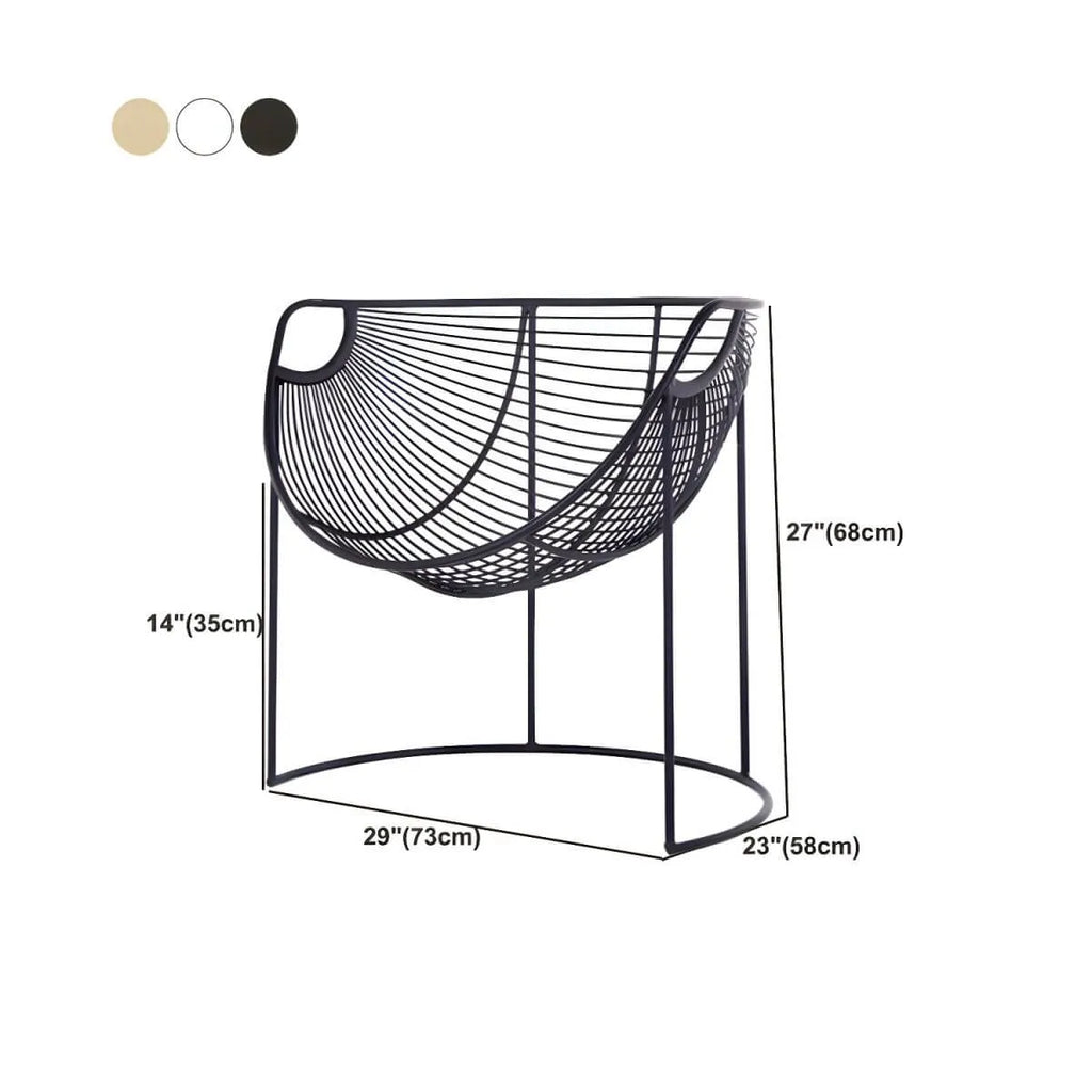 Glam Metal Accent Armchair with Removable Cushions Dimensions