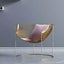 Glam Metal Accent Armchair with Removable Cushions Main Product Image