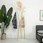 Glam Metal Branch-Style Hall Tree with Hook Design