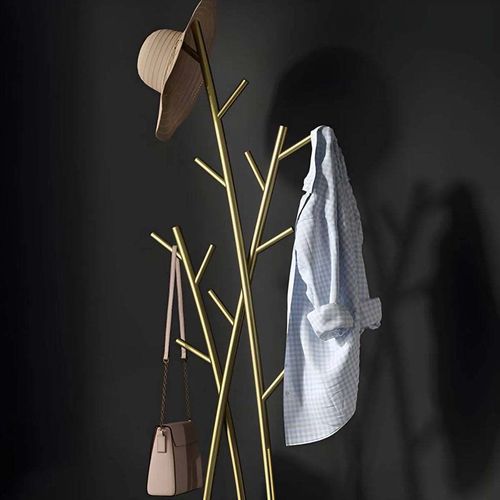 Glam Metal Branch-Style Hall Tree with Hook Design