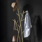 Glam Metal Branch-Style Hall Tree with Hook Design