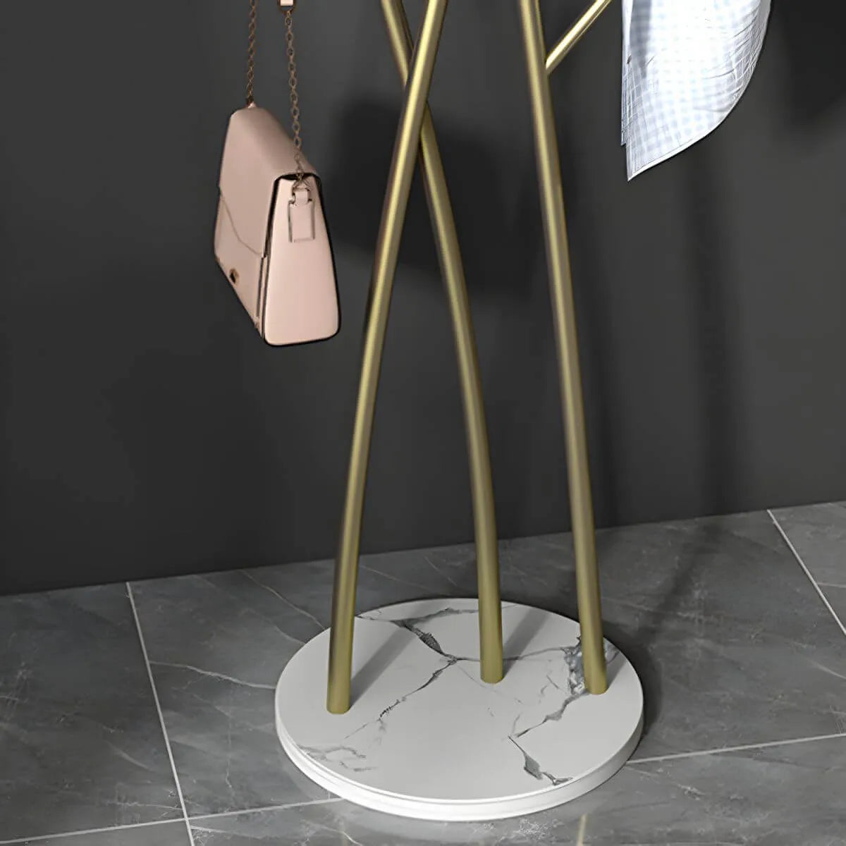 Glam Metal Branch-Style Hall Tree with Hook Design