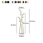 Glam Metal Branch-Style Hall Tree with Hook Design Dimensions