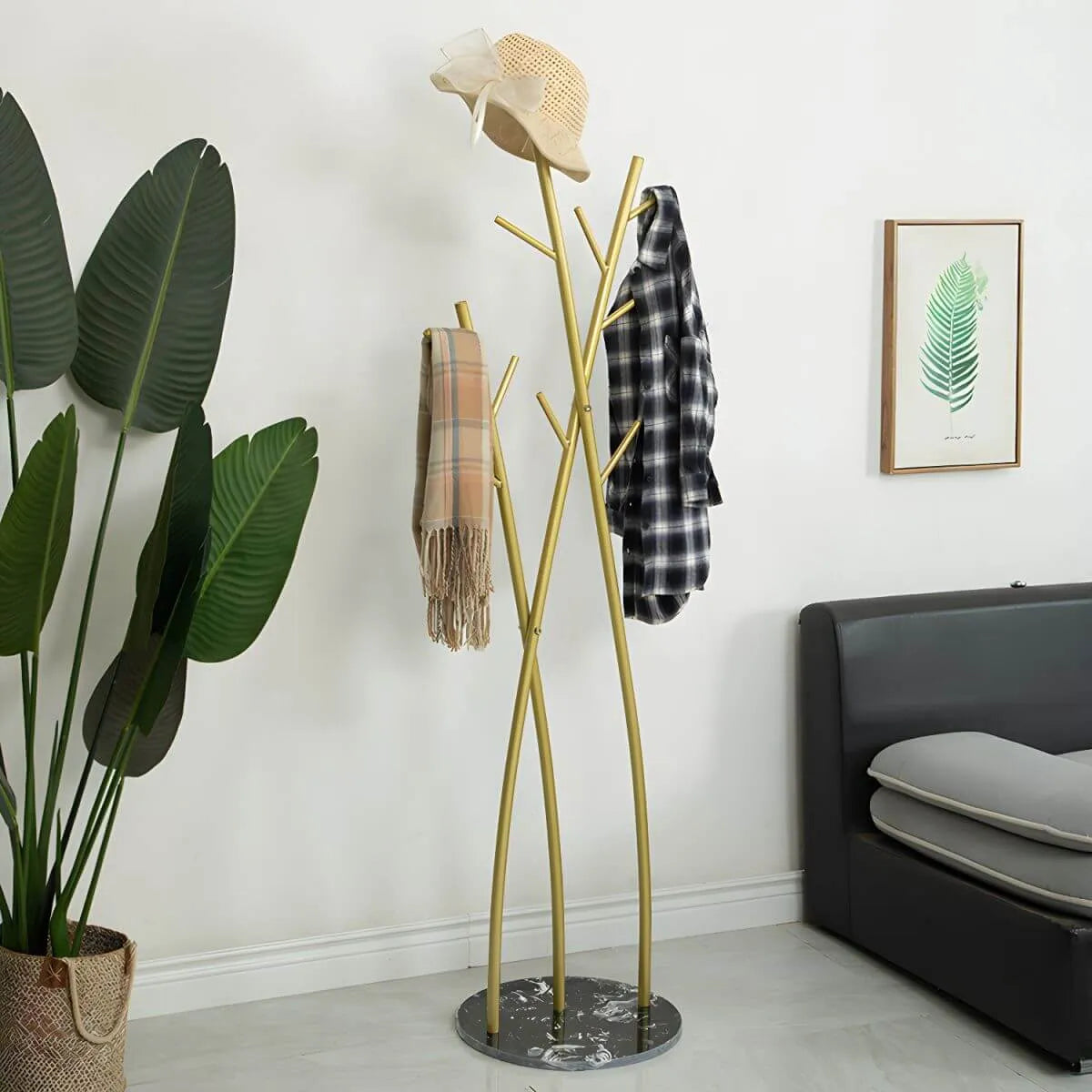 Glam Metal Branch-Style Hall Tree with Hook Design Main Product Image Main image