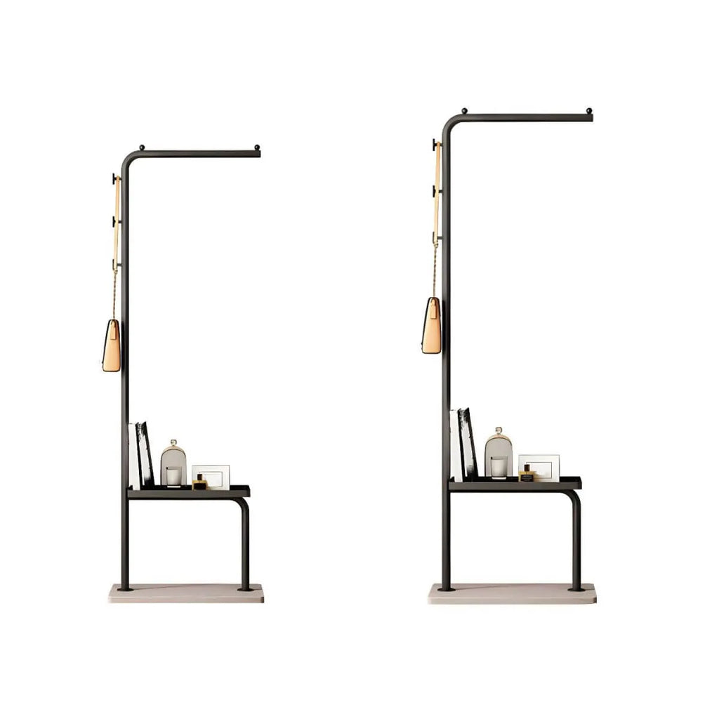 Glam Metal Hall Tree with Shelves and Adjustable Hooks