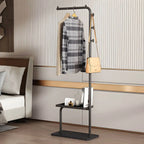 Glam Metal Hall Tree with Shelves and Adjustable Hooks