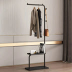 Glam Metal Hall Tree with Shelves and Adjustable Hooks