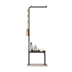 Glam Metal Hall Tree with Shelves and Adjustable Hooks