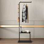 Glam Metal Hall Tree with Shelves and Adjustable Hooks