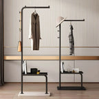 Glam Metal Hall Tree with Shelves and Adjustable Hooks