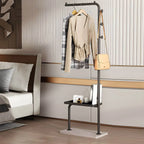 Glam Metal Hall Tree with Shelves and Adjustable Hooks