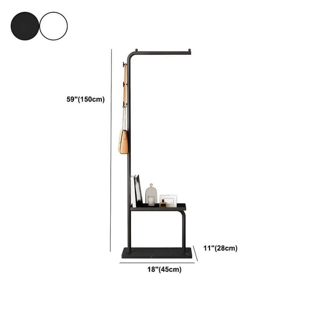 Glam Metal Hall Tree with Shelves and Adjustable Hooks Dimensions