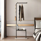 Glam Metal Hall Tree with Shelves and Adjustable Hooks Main Product Image