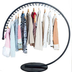 Glam Metal Round Coat Rack with Mirror-Finish Frame
