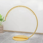 Glam Metal Round Coat Rack with Mirror-Finish Frame