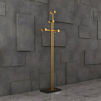 Glam Metallic Branch-Style Coat Rack with Stone Base