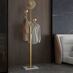 Glam Metallic Branch-Style Coat Rack with Stone Base