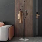 Glam Metallic Branch-Style Coat Rack with Stone Base
