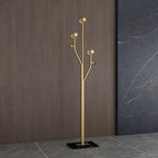 Glam Metallic Branch-Style Coat Rack with Stone Base