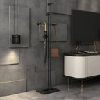 Glam Metallic Branch-Style Coat Rack with Stone Base