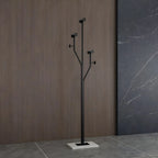 Glam Metallic Branch-Style Coat Rack with Stone Base