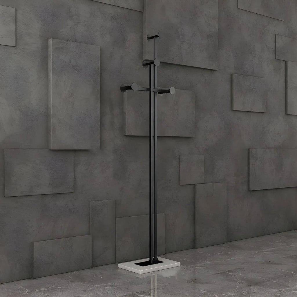 Glam Metallic Branch-Style Coat Rack with Stone Base