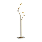 Glam Metallic Branch-Style Coat Rack with Stone Base