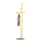 Glam Metallic Branch-Style Coat Rack with Stone Base