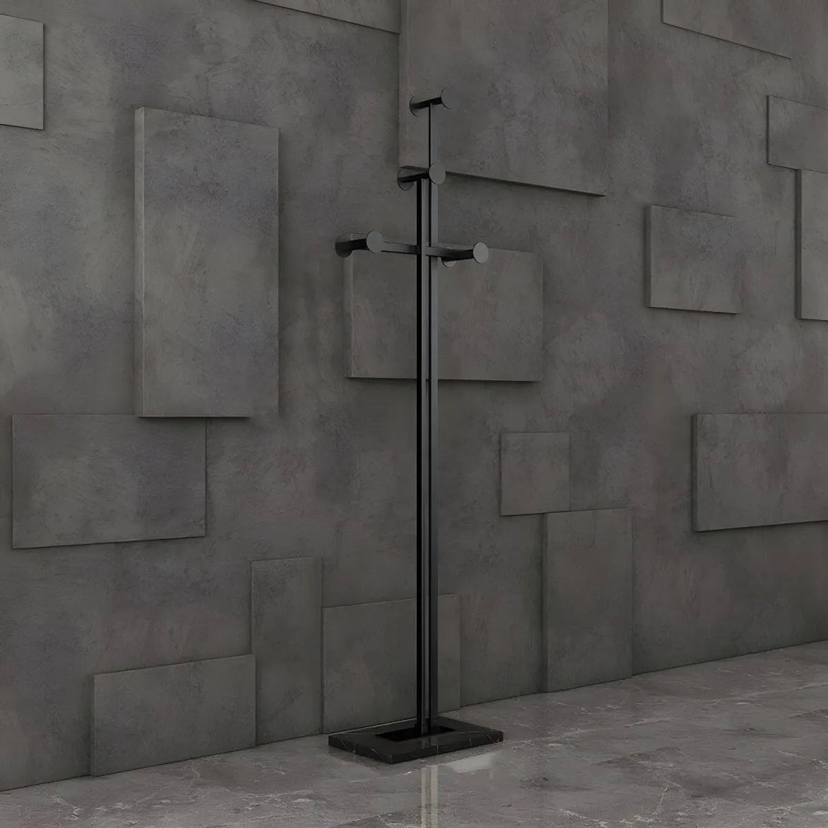 Glam Metallic Branch-Style Coat Rack with Stone Base