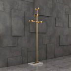 Glam Metallic Branch-Style Coat Rack with Stone Base