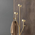 Glam Metallic Branch-Style Coat Rack with Stone Base