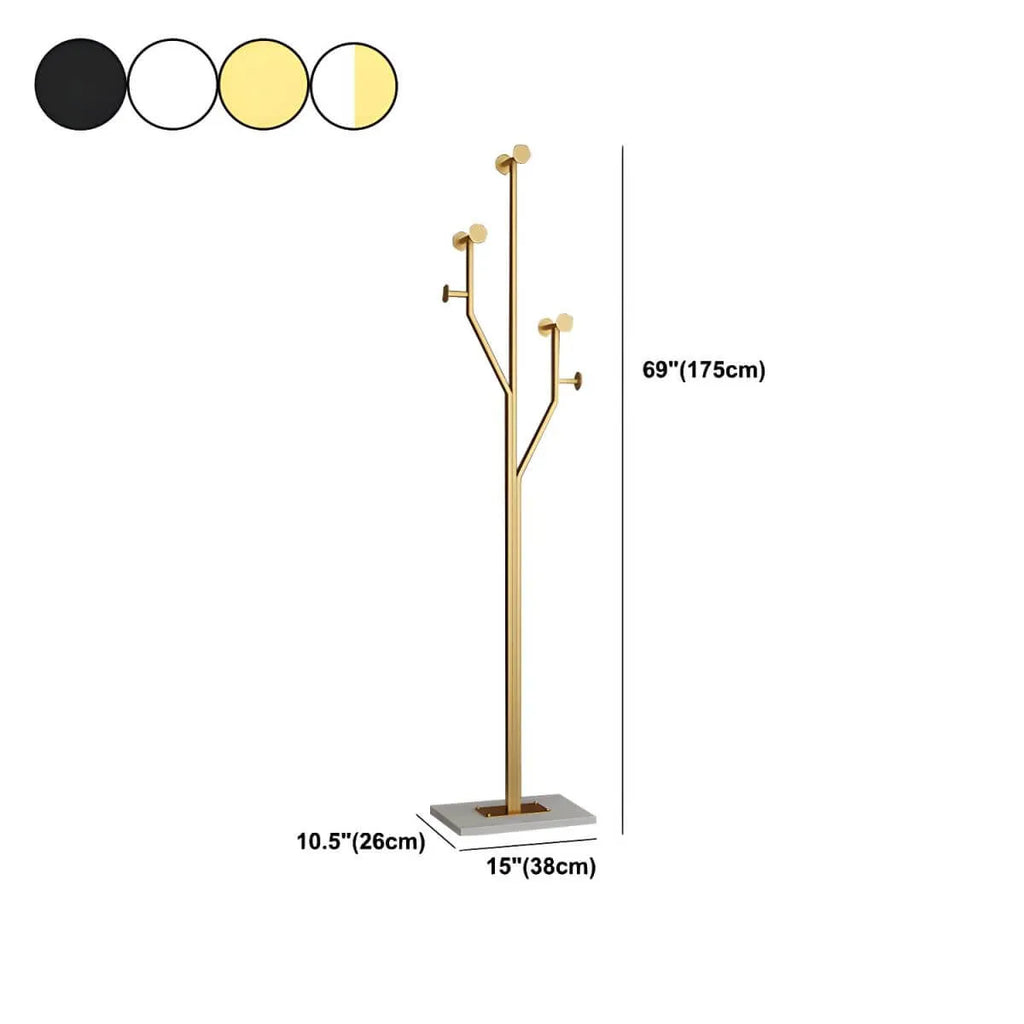 Glam Metallic Branch-Style Coat Rack with Stone Base Dimensions